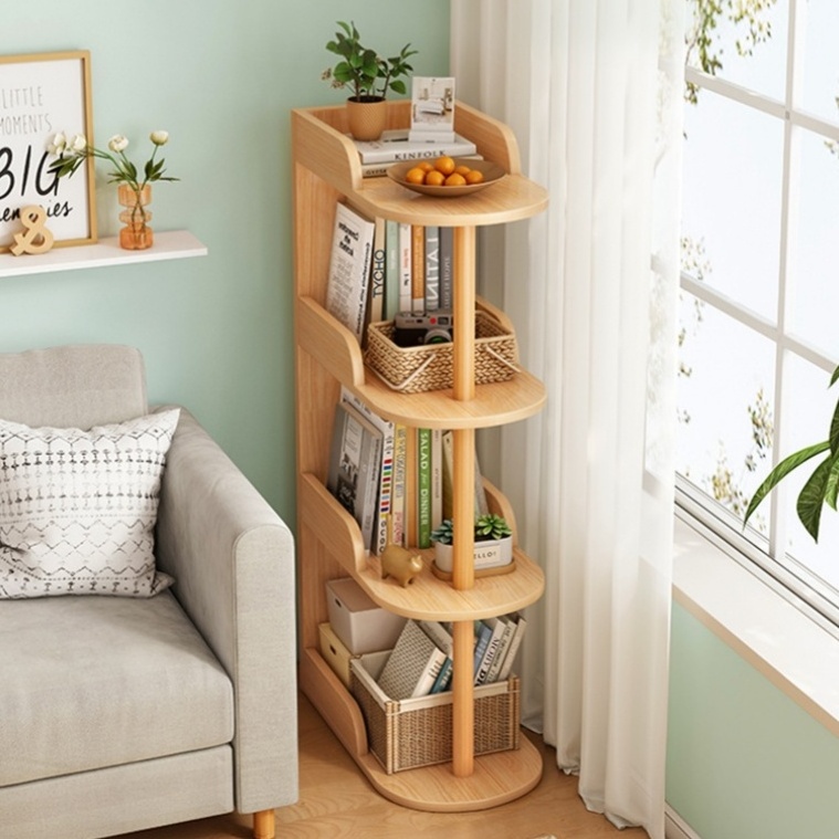 Top Quality European Tower Mini 2 Shelf White Bookshelf Organizer Bookcase For Home