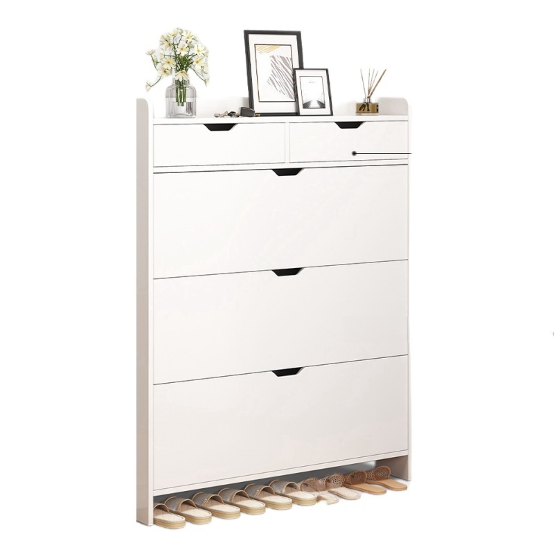 High Quality Modern 2 Drawers Storage White Shoe Cabinet Shoe Organizer For Home Entry Use