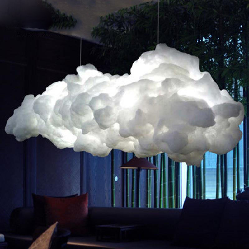 Creative White Floating Clouds Shape chandeliers ceiling Bar LED Decorative Pendant Lamp for Indoor Warm White Diy Cloud Light