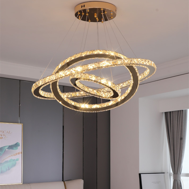 Hanging Fixtures 110V Chandeliers Pendant Lights Crystal Lamparas Decorative Living Room Stainless Steel Creative Modern 2 Years