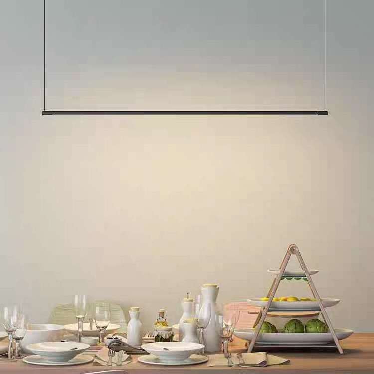 Modern Linear Ceiling Light Lamp Black led strip Aluminum 3000K 4000K LED Pendant Lighting Fixture