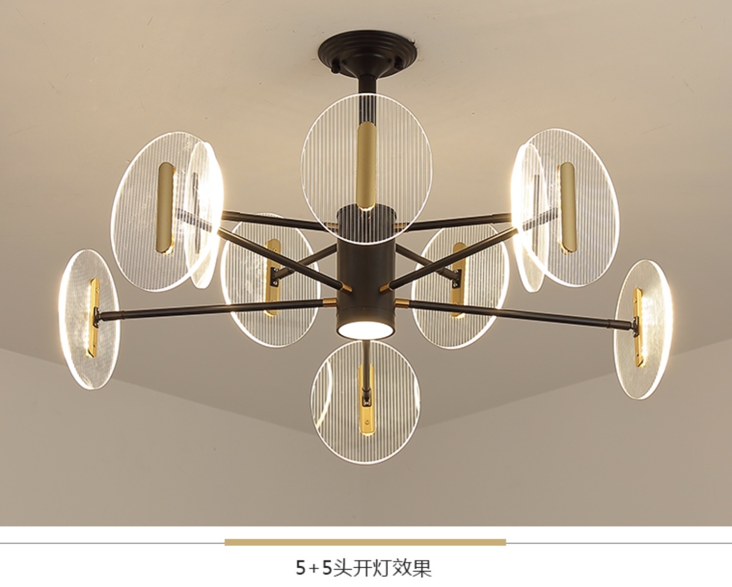 Modern 6 lights Ceiling Light Fixture Semi Flush Mount Pendant Lighting Metal Vintage Metal Chandelier