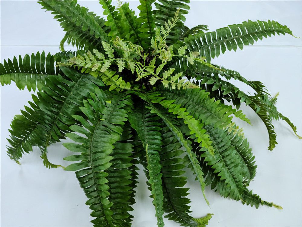 New design Garden Silk Flowers Fern Decor UV Protected Faux  Plastic Grass Artificial Green And Faux Fern Plants indoor