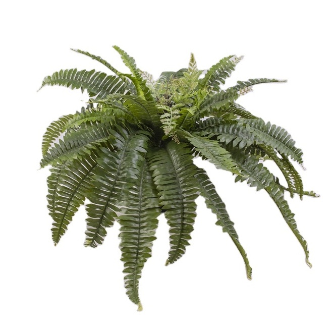 New design Garden Silk Flowers Fern Decor UV Protected Faux  Plastic Grass Artificial Green And Faux Fern Plants indoor