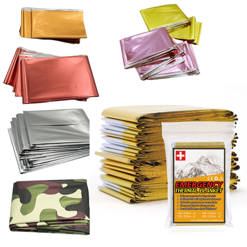 Outdoor Camping Emergency Mylar Blanket Rescue Space Foil Emergency Blanket Thermal camping blanket hot selling high quality