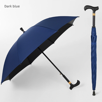 Best selling Windproof Luxury Chestnut Wood Crook Handle Walking Stick Umbrella Wholesale Cane Rain Umbrella