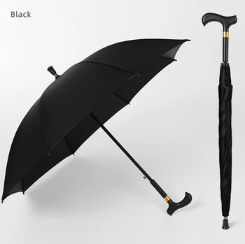 Best selling Windproof Luxury Chestnut Wood Crook Handle Walking Stick Umbrella Wholesale Cane Rain Umbrella