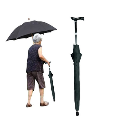 Best selling Windproof Luxury Chestnut Wood Crook Handle Walking Stick Umbrella Wholesale Cane Rain Umbrella