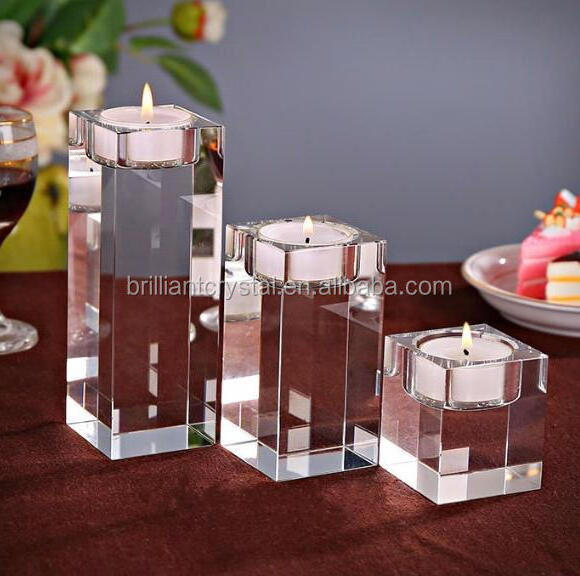 Europe k9 crystal Tealight candleHolders For Wedding Home Decor Candlestick table centerpieces