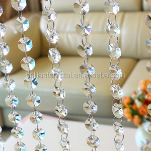 14mm octagon beads crystal garland strings roll for wedding decorations