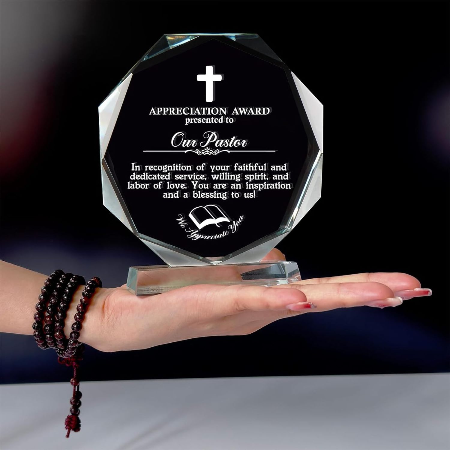 customized octagon crystal award   blank glass award trophy