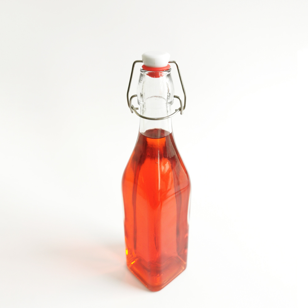 Wholesale 250ml 500m 1liter 1000ml square Swing Top Cheap Empty Amber Glass Beer Bottle