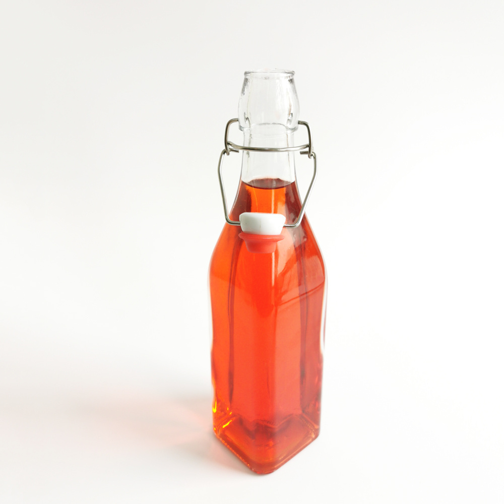 Wholesale 250ml 500m 1liter 1000ml square Swing Top Cheap Empty Amber Glass Beer Bottle