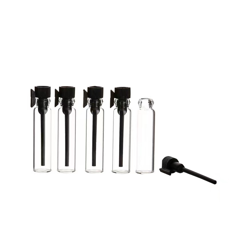 1ml 2ml Small Empty Clear Round Sample Test Essential Oil Attar Glass Perfume Bottle with stick