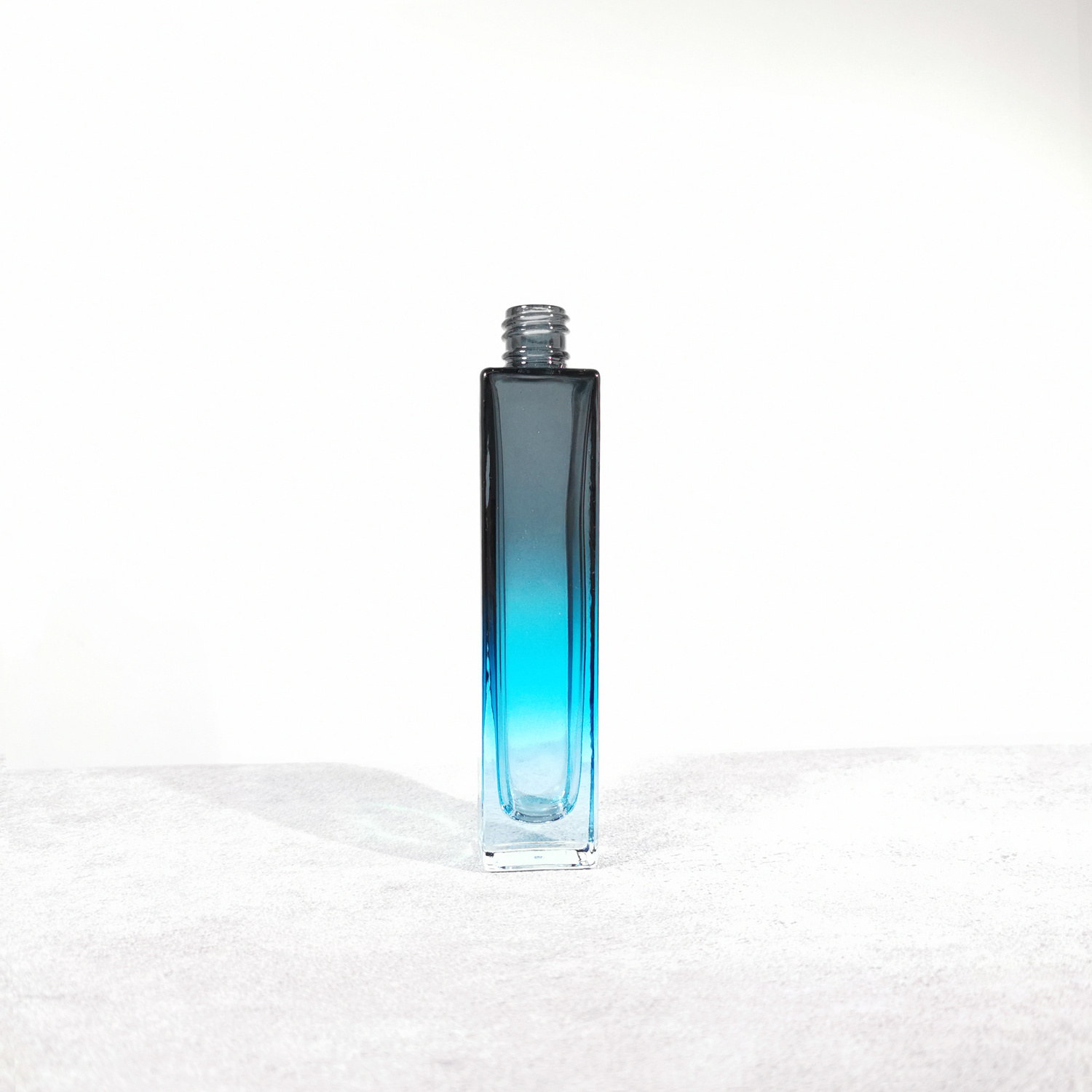 perfume bottle dark blue factory price portable flat rectangle thick bottom perfume glass bottle