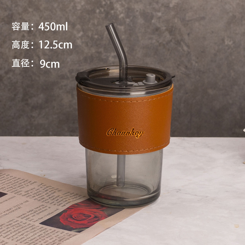 Custom Logo Bamboo Shape Glass Cup Mug Cute Travel Reusable Borosilicate Glass Tumbler With Straw