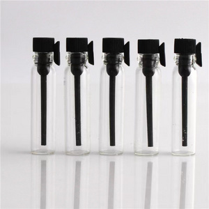 1ml 2ml Small Empty Clear Round Sample Test Essential Oil Attar Glass Perfume Bottle with stick