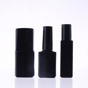 Glass Nail Polish Bottle 10ml 12ml 15ml Glossy Black Rectangle Square Oil Glass Nail Polish bottle