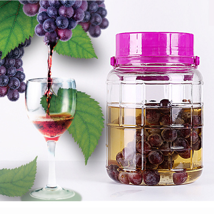 Fashion Large Glass Beverage Wine Barrel Glass Beer Wine Barrel Dispenser Enzyme Sealed Jar Dispenser With Tap