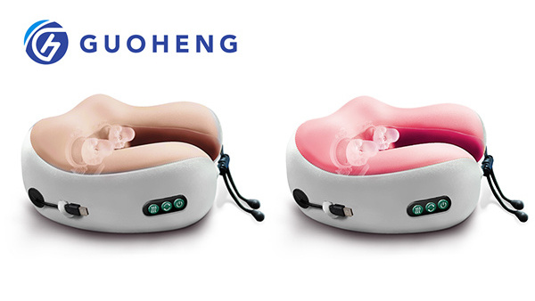 GUOHENG 2022 GUOHENG Wholesale commercial travel portable portable u - shaped vibration kneading hot neck massage pillow