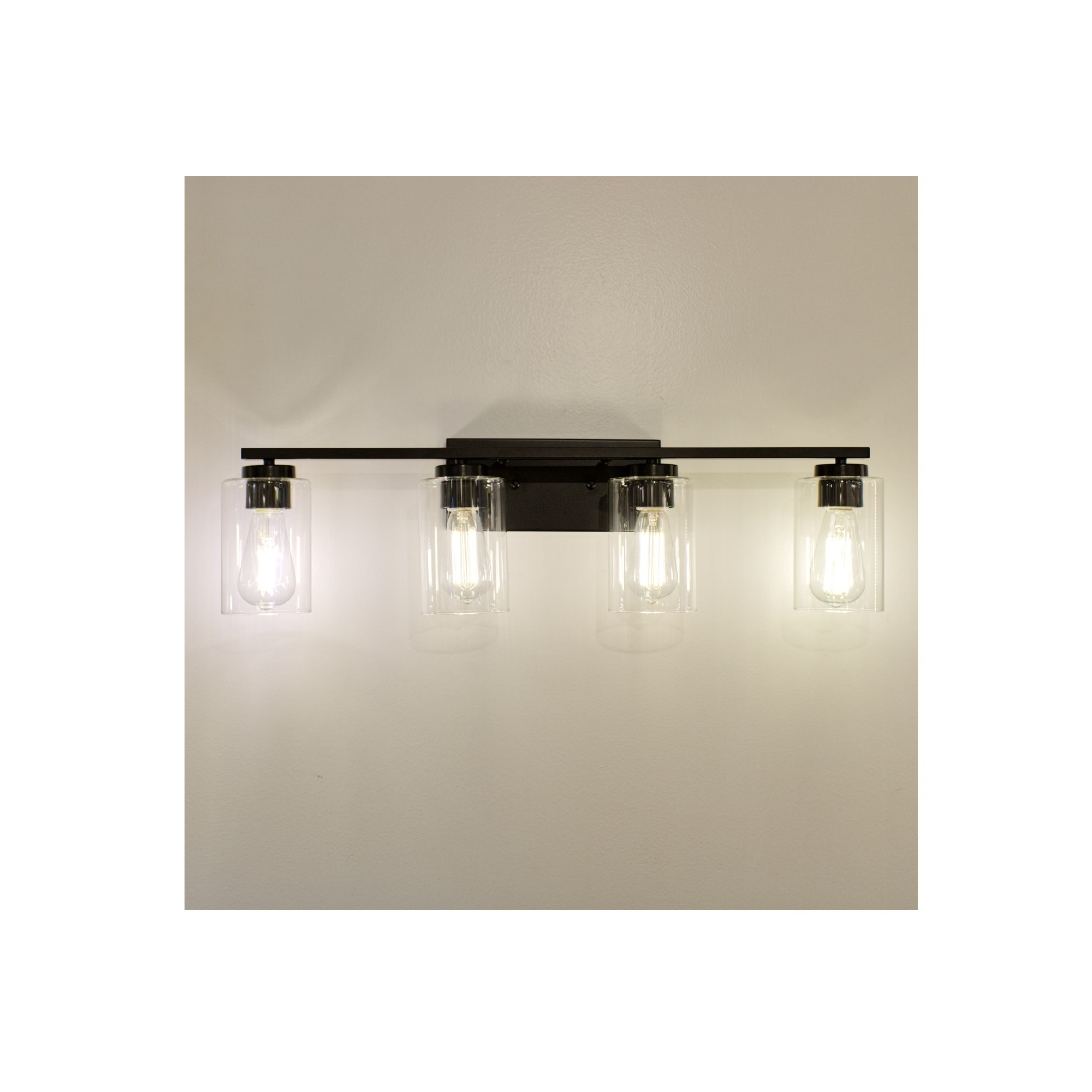 New Style Modern Copen Black Vanity Light with Clear Glass and Medium Base 3 Light for Restaurant and Hotel Lighting Use