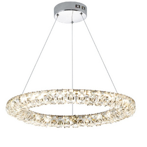 Premium Chrome Finished New York Crystal Ring LED Pendant Lights for Living Room Lighting Options at Best Prices