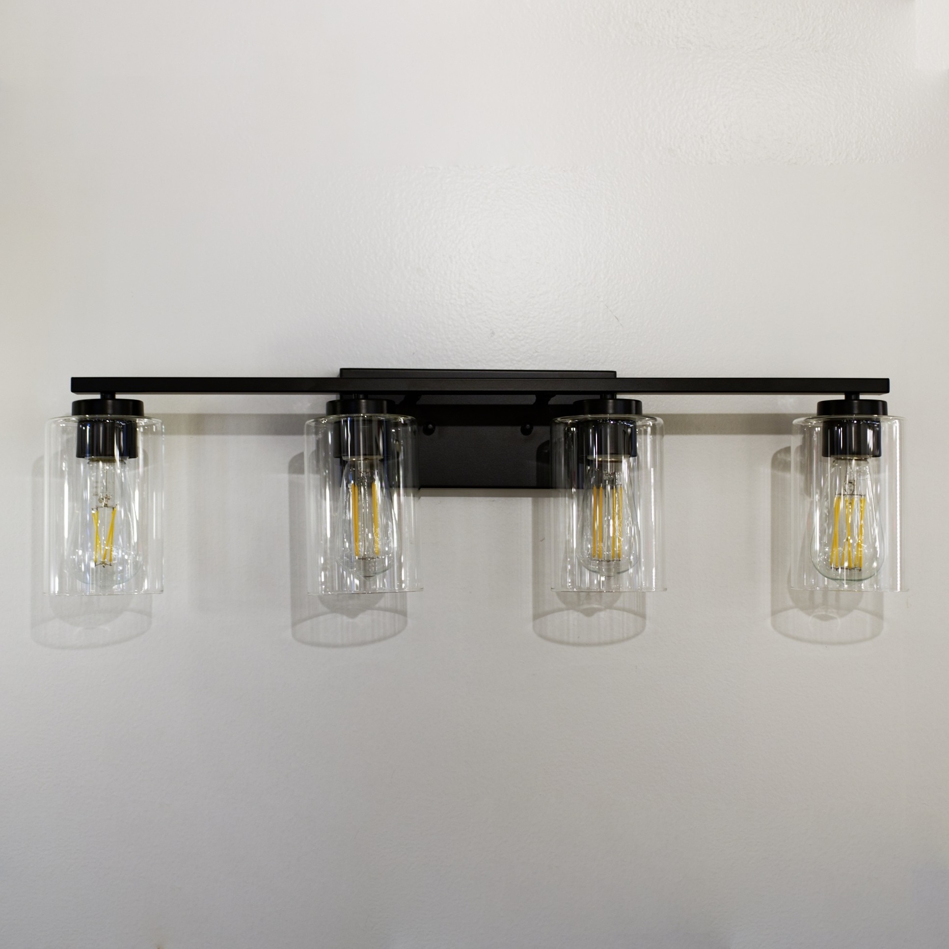 Customized Copen Modern Black Vanity Light with Clear Glass and 3lt Medium Base for Bathroom and Garage lighting Use