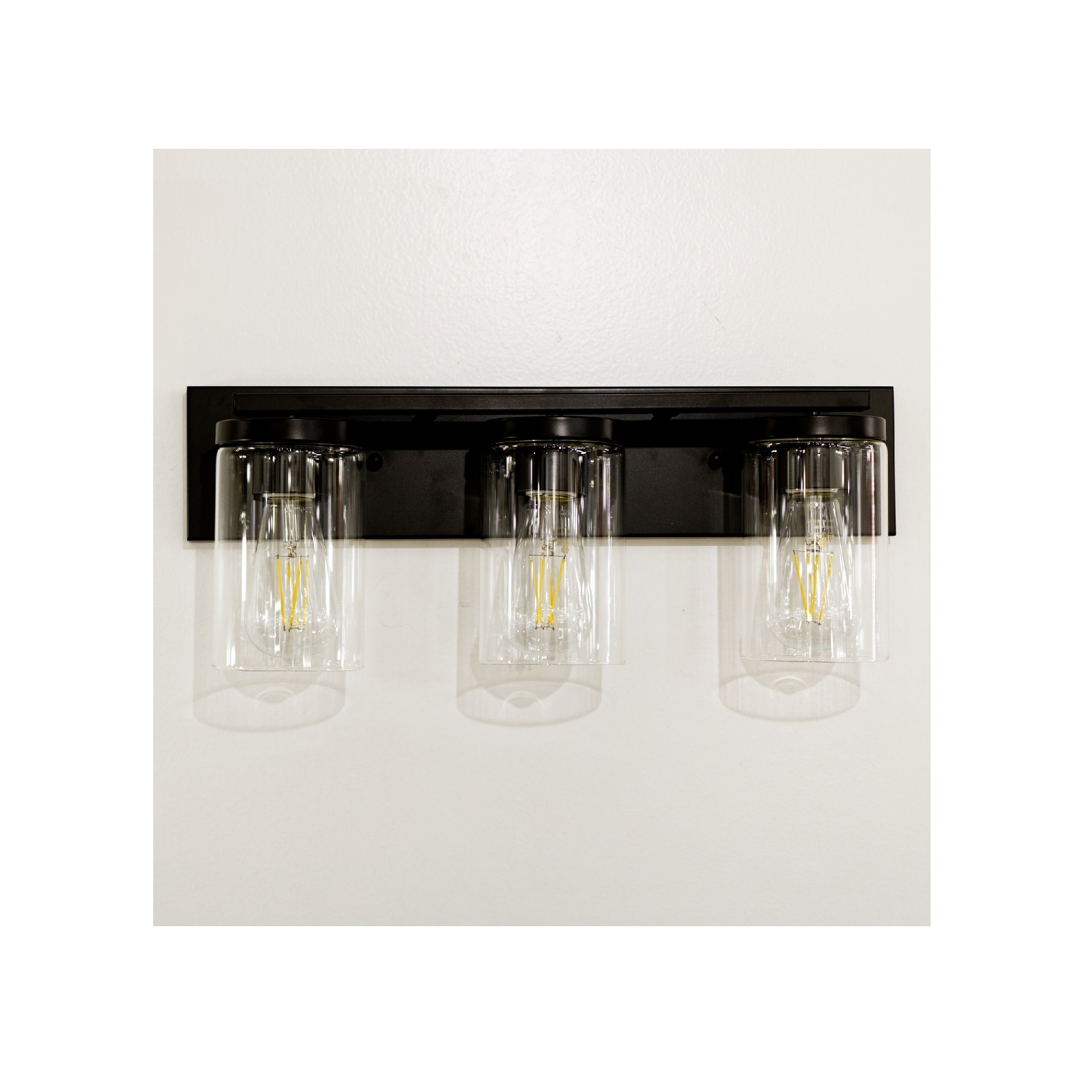 Premium Copen Modern Black 4lt Vanity Light with Clear Glass and Medium Base for Bathroom Light Enhancing Purposes