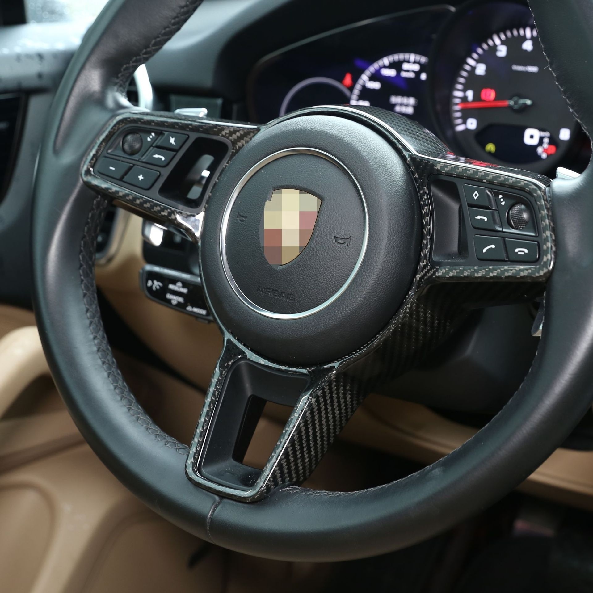 Dry Carbon Fiber Steering Wheel Cover Sticker For Porsche Panamera Macan Cayenne Interior Modification