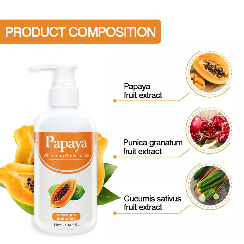 Private Label Vitamin Natural Formula Organic Papaya Remove Spots Skin Care Bleaching Whitening Moisture Body Lotion Cream