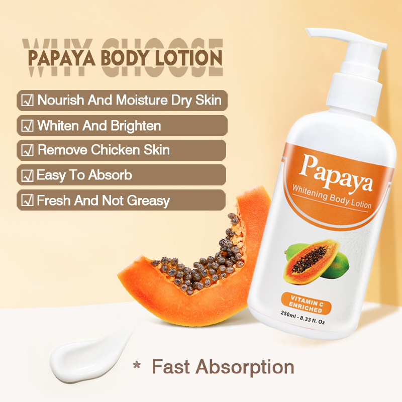 Private Label Vitamin Natural Formula Organic Papaya Remove Spots Skin Care Bleaching Whitening Moisture Body Lotion Cream