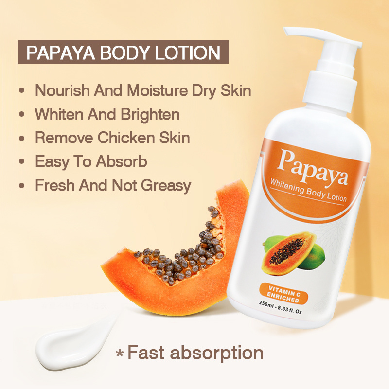 RTS Private Label Vitamin Natural Formula Organic Papaya Remove Spots Skin Care Bleaching Whitening Moisture Body Lotion Cream