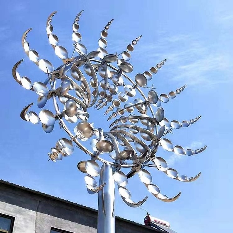 Factory prices Various styles of metal stainless steel wind kinetic energy sculpture art buildings