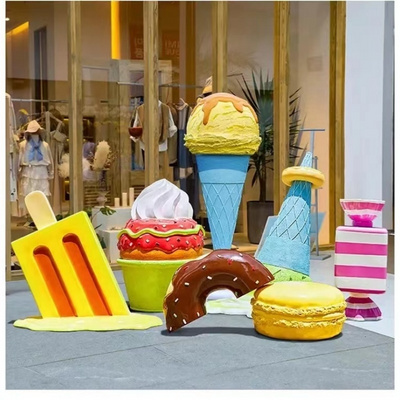 Giant Fiberglass Ice Cream Cone Props Sculpture for shop decoration