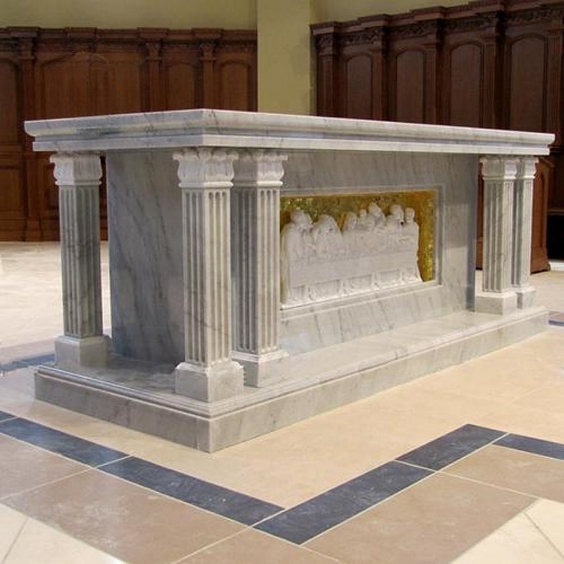 Religious Decorated Natural Stone Carved Marble Catholic Church Altar Table