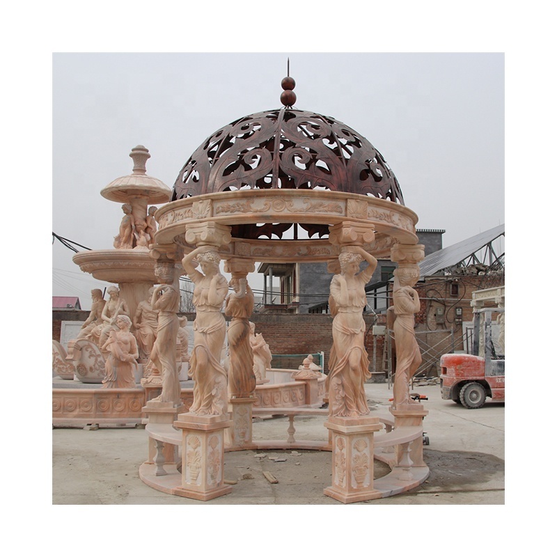 New Product Customized Size Outdoor Decoration Marble Pavilion Western Gazebo Marble