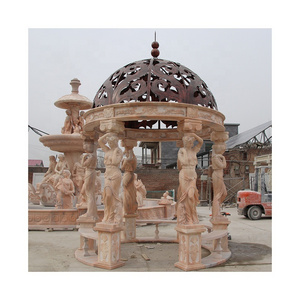 New Product Customized Size Outdoor Decoration Marble Pavilion Western Gazebo Marble