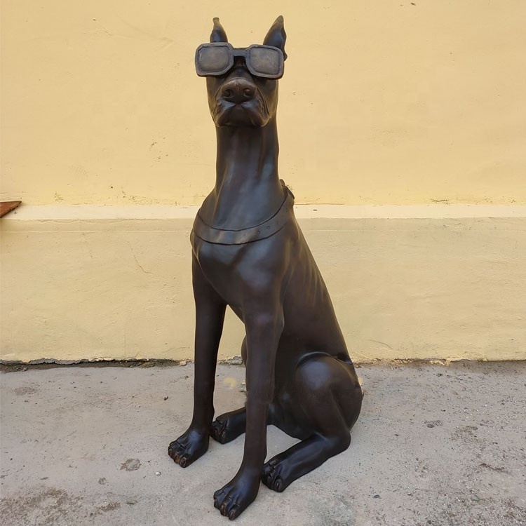 Great Dane Dog Statue Western Style Bronze Life Size Great Dane Dog Statue