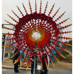 Good Quality Customized Size City Decoration Kinetic Wind Sculpture Morden Windmill Kinetic Sculpture