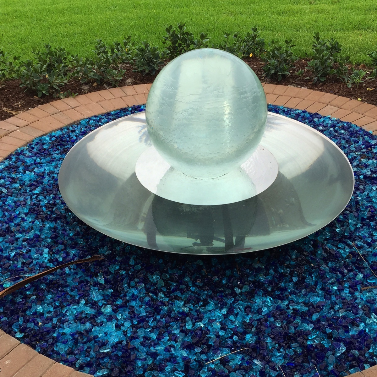 Wholesale Price Modern Outside Feature Home Decoration Large Stainless Steel Light Acrylic Sphere Garden Water Fountain Outdoor