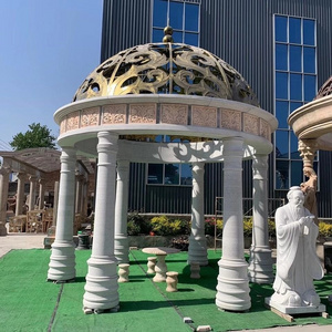 Hot Sale Customized Colors Garden Decoration Marble Gazebo Garden Western Garden Marble Gazebo