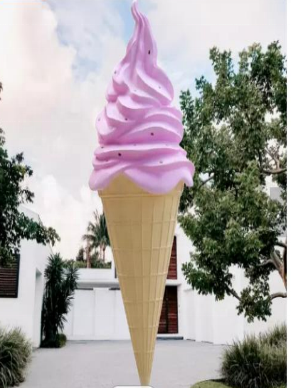 Giant Fiberglass Ice Cream Cone Props Sculpture for shop decoration