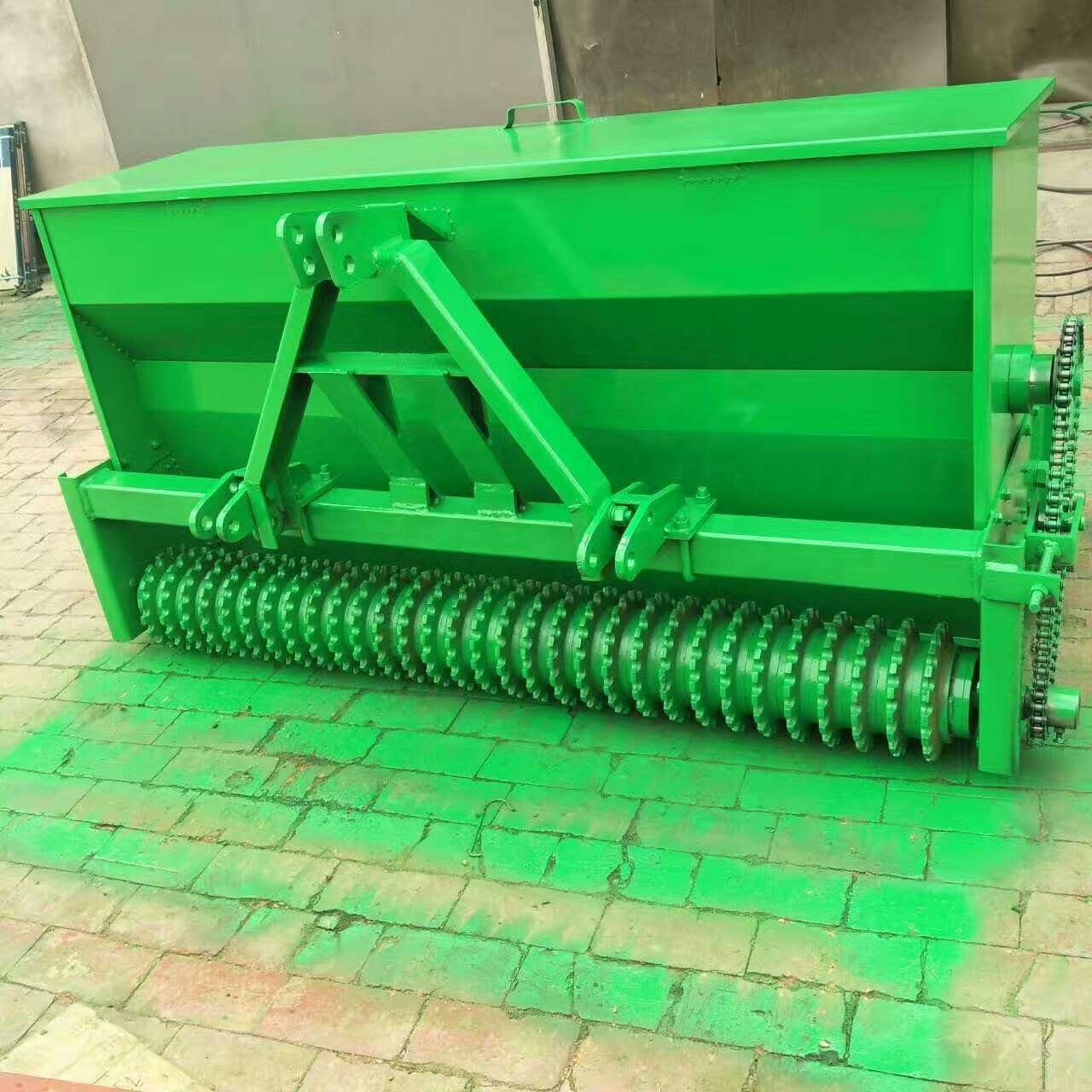 Tractor-pulled grass seed planter suitable for various ground conditions. Seed planter for sale.