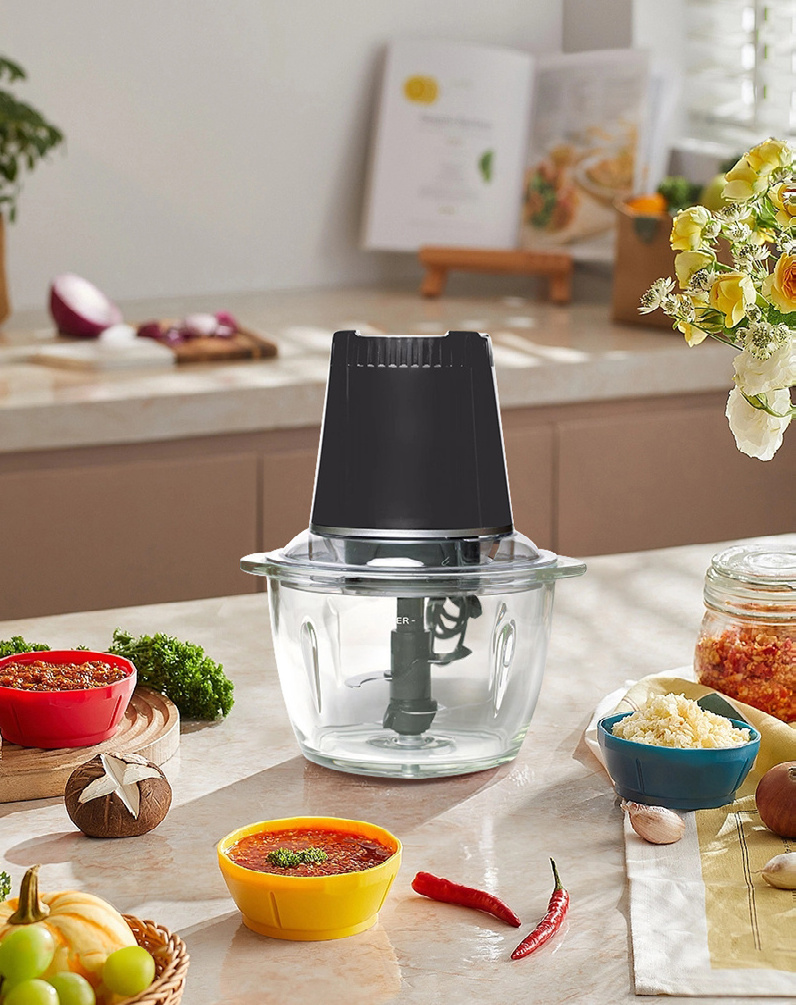 glass food processor electric kitchen multifunction chopper machine meat mincer garlic masher grinder vegetable salad chopper