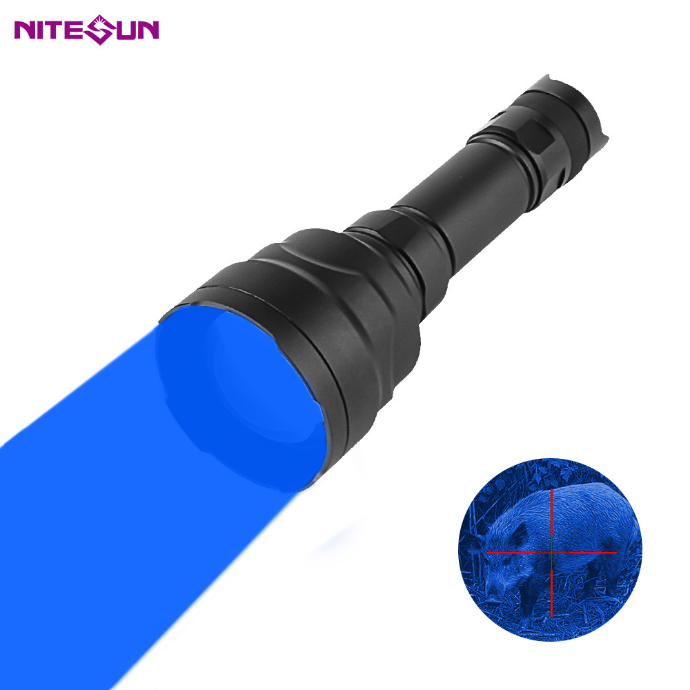 Zoomable high lumens HT11 Blue beam color IPX7 waterproof long range rechargeable torch light hunting flashlight