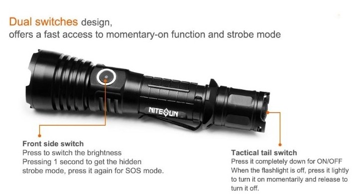 NS28 USB Type-c Charging Ip68 Waterproof Led Zoom Tactical Flashlight 2000 lumens Camping Rechargeable Flashlight