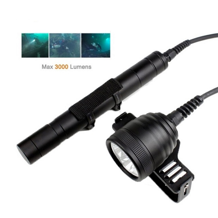 DIV10 3000lm IP68 200m Underwater Dive LED Light Goodman Canister Primary Scuba Torch Diving Flashlight