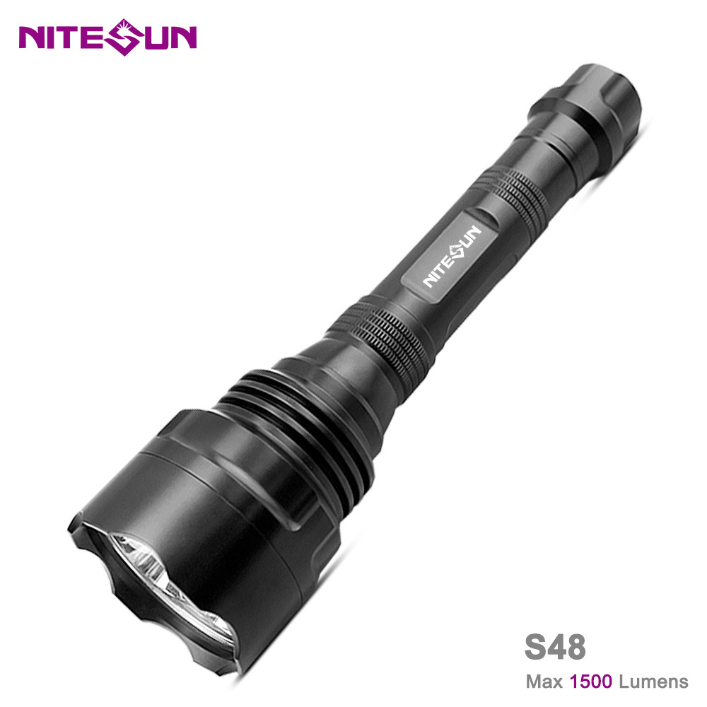 S48 Long Range LED Black Tactical Flashlights Led Portable Torch Light Flashlight Magnet Rechargeable  Torch