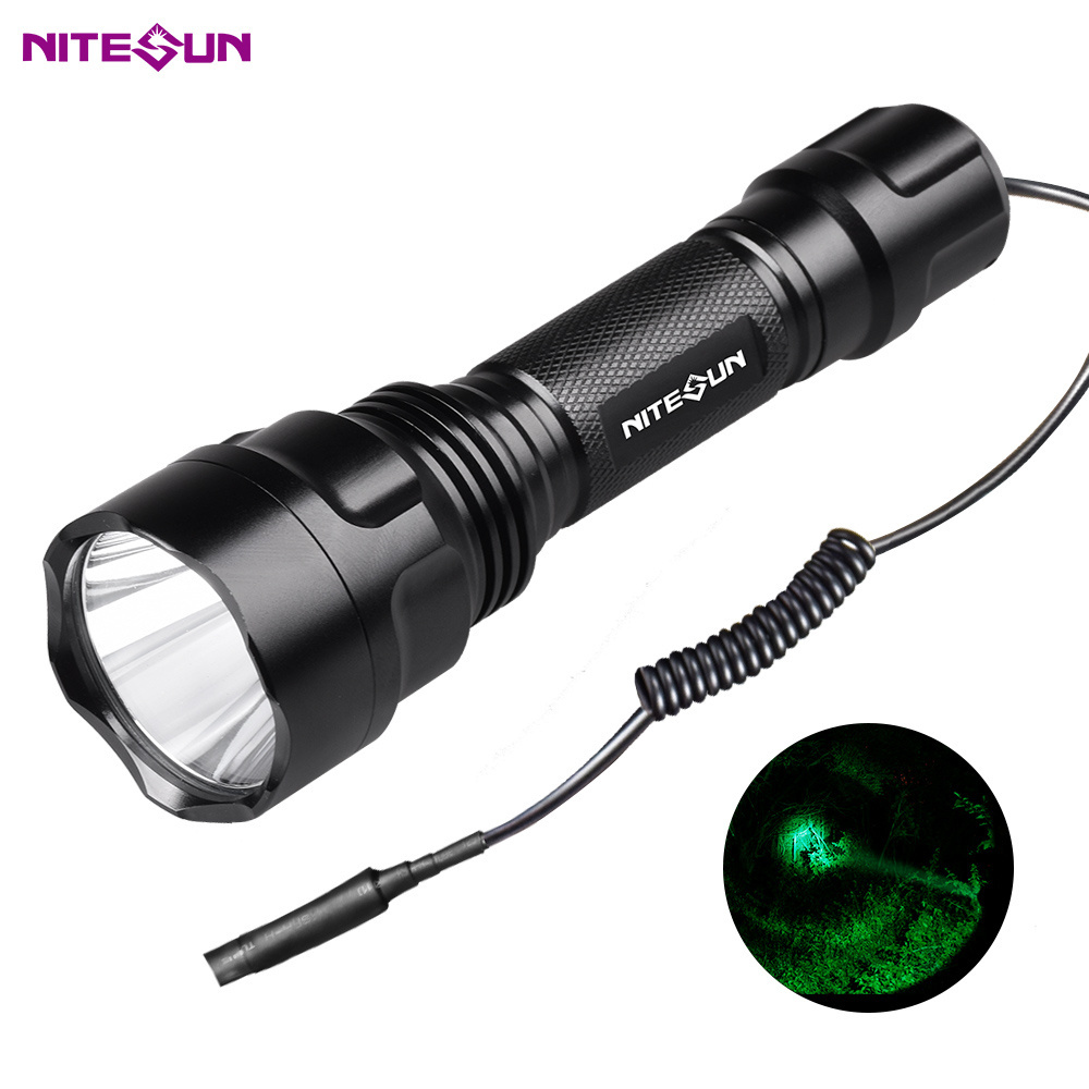 Nitesun Custom B88 Green color rechargeable powerful 1000 lumens waterproof led Hunting torch flashlight