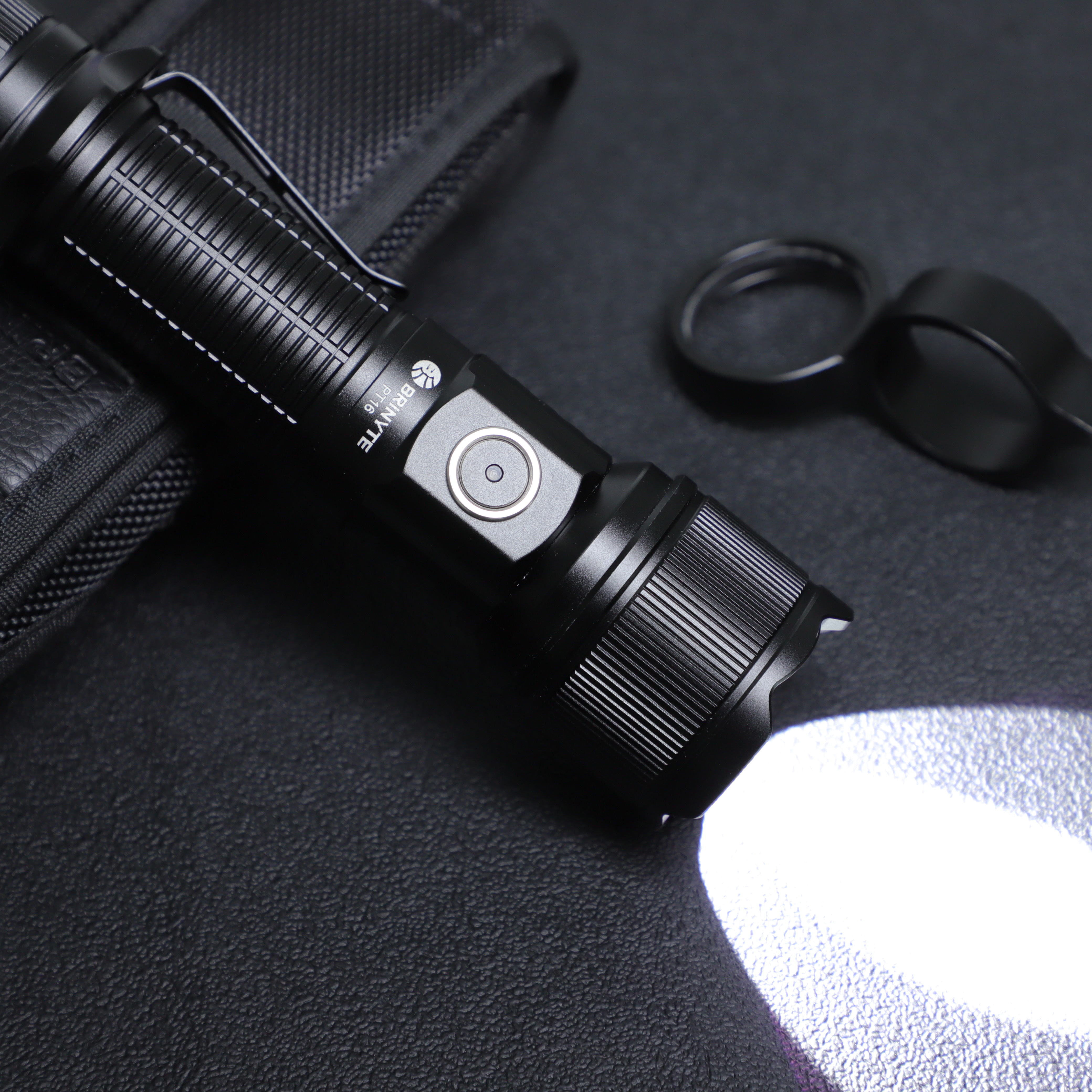 Brinyte PT16 Rechargeable Battery Torch Light Long Range Tactical Led Flashlight